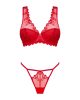 Obsessive Lonesia 2-pcs set red  S/M
