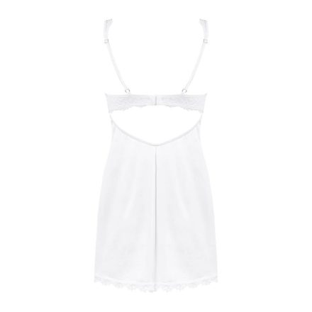 Amor Blanco underwire chemise & thong white  L/XL
