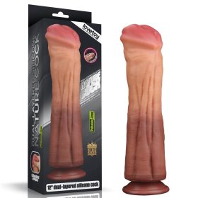   Lovetoy 12'' Dual Layered Platinum Silicone Cock – Kettős rétegű platina szilikon dildó