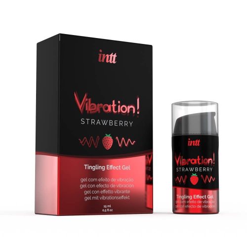 Intt Vibration bizsergető stimuláló gél – eper, 15 ml