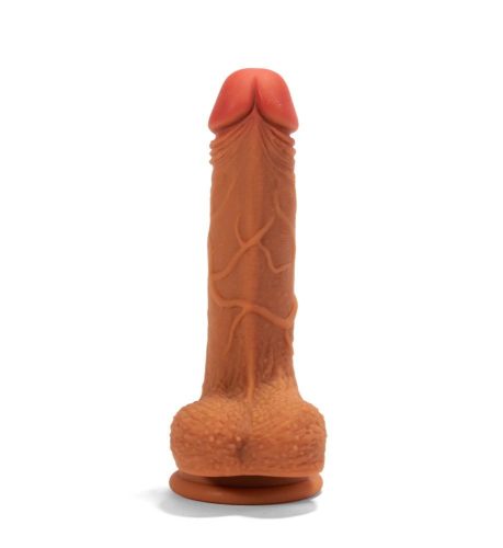 Outlet X-MEN 8.3" Double Layer Silicone Dildo Brown – Kettős rétegű, valósághű dildó