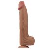 King Size 14” (36 cm) Sliding Skin realisztikus dildó – barna