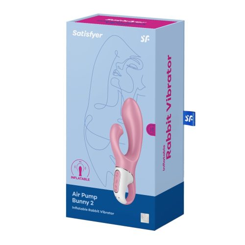 Satisfyer Air Pump Bunny 2 világos piros felfújható vibrátor