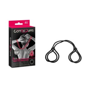   Cotton Cuffs Black – Fekete pamut bilincs, BDSM kiegészítő