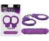 SEX EXTRA - Metal Cuffs & Love Rope Purple – Lila fém bilincs és kötél