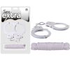 SEX EXTRA - Metal Cuffs & Love Rope White – Fehér fém bilincs és kötél