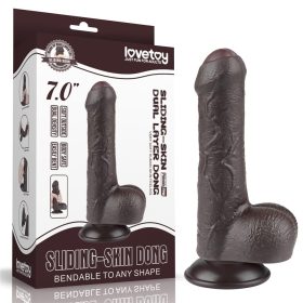 7'' Sliding Skin Dual Layer Dong fekete