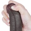 Sliding Skin 22,8 cm-es kétrétegű élethű dildó – fekete