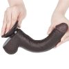 Sliding Skin 22,8 cm-es kétrétegű élethű dildó – fekete