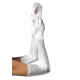Extra Long Satin Gloves, white, O/S