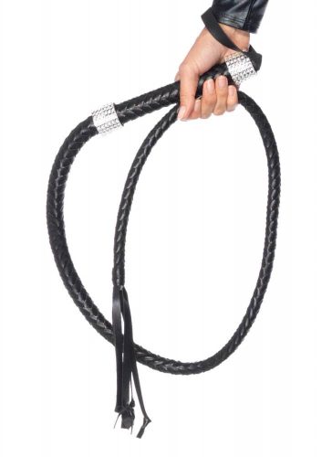 Leg Avenue Rhinestone Handle Whip Black