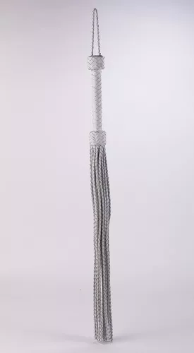 Kid Handle Kid Leather Braided Tails White