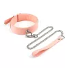 Pink Organosilicon Collar with Leash – Rózsaszín BDSM nyakörv