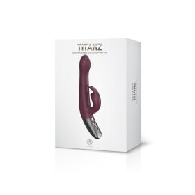   TITANZ 8.5″ újratölthető szilikon vibrátor rubinvörös színben