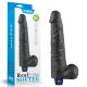 10.5" REAL SOFTEE Rechargeable Vibrating Dildo (Black)