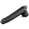 10.5" REAL SOFTEE Rechargeable Vibrating Dildo (Black)