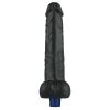 10.5" REAL SOFTEE Rechargeable Vibrating Dildo (Black)
