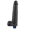 10.5" REAL SOFTEE Rechargeable Vibrating Dildo (Black)