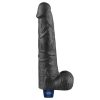 10.5" REAL SOFTEE Rechargeable Vibrating Dildo (Black)