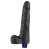 10" REAL SOFTEE Rechargeable Vibrating Dildo(Black)