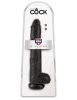14" Cock with Balls Black – Valósághű fekete dildó herékkel