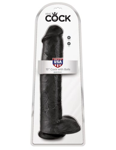 15″ Cock with Balls – Fekete Extra Nagy Dildó