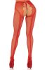 Crotchless backseam tights O/S - red