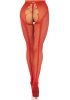 Crotchless backseam tights O/S - red