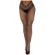 Crotchless backseam tights O/S - black