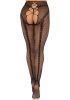 Crotchless backseam tights O/S - black