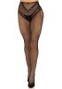 Crotchless backseam tights O/S - black