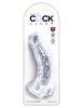 7.5" King Cock Clear áttetsző pénisz