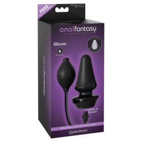   Inflatable Silicone Butt Plug  Black anális eszköz fenékdugó