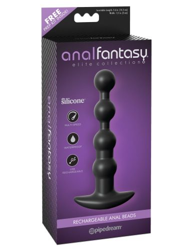 Rechargeable Anal Beads Black anális eszköz fenékdugó