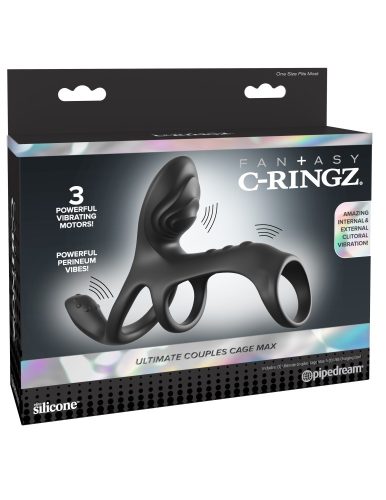 Péniszgyűrű vibrációval – Ultimate Couples Cage Max