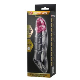   Pretty Love Damell Flesh stimuláló péniszköpeny heregyűrűvel – Átlátszó