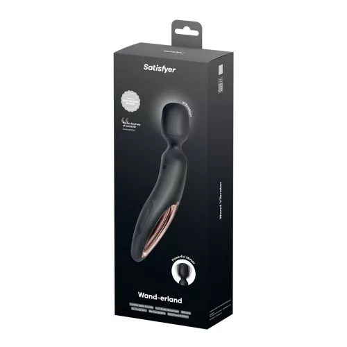 Satisfyer Wand-erland – Prémium Masszázspálca (Fekete/Rózsaarany)