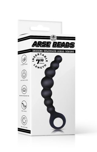 Arse Beads 7" Ribbed Silicone – bordázott szilikon anál gyöngysor I