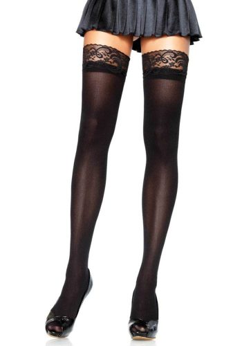 Leg Avenue Nylon harisnya Csipke felső résszel - fekete - O/S - HOSIERY