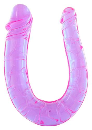Seven Creations Double Mini Dong Clear Lavender kétvégű dildó