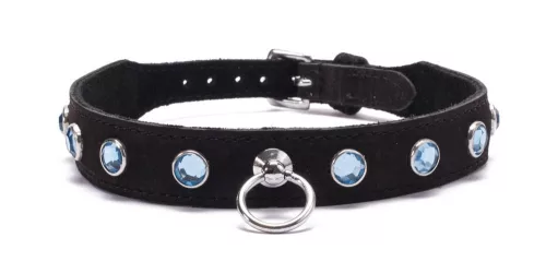 Devil Sticks Crystal Collar Light Blue - Fetish nyakörv