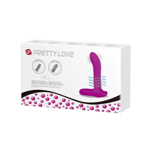 Pretty Love Anal Stimulator with Rolling Beads – lila anál vibrátor