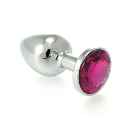 Butt Plug Small Metal With PINK Crystal