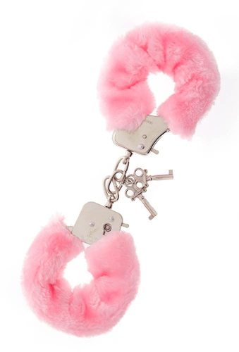 NMC Metal Handcuff with Plush Pink – Fém bilincs, rózsaszín puha szőrmével