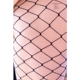   Chilirose CR 4311 O/S 2 pairs 2 colors fekete and fekete/Silver(Lurex) big hole Necc Pantyhouse1 Pair standard fekete color1 Pair fekete/s