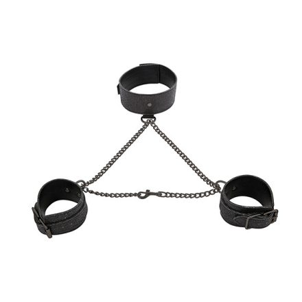 S&M - Shadow Sparkle Collar and Cuff Set black