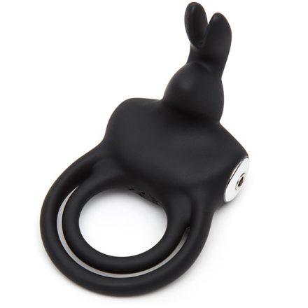 Happy Rabbit - Stimulating USB Rechargeable Rabbit Love Ring black