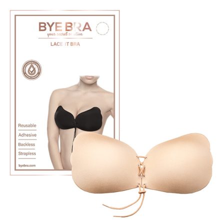 Bye Bra - Lace-It Bra Cup láthatatlan push-up melltartó B kosaras Nude
