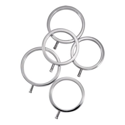 ElectraStim - Solid Metal Cock Ring Set 5 Sizes silver