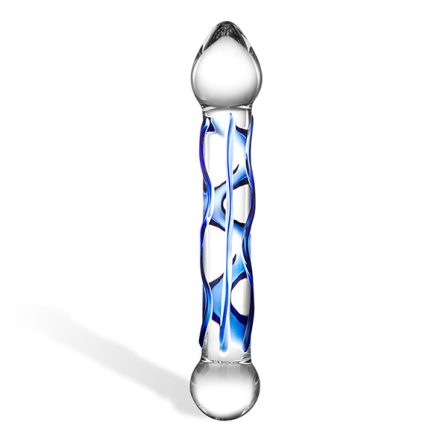 Glas - Full Tip Textured Glass Dildo clear